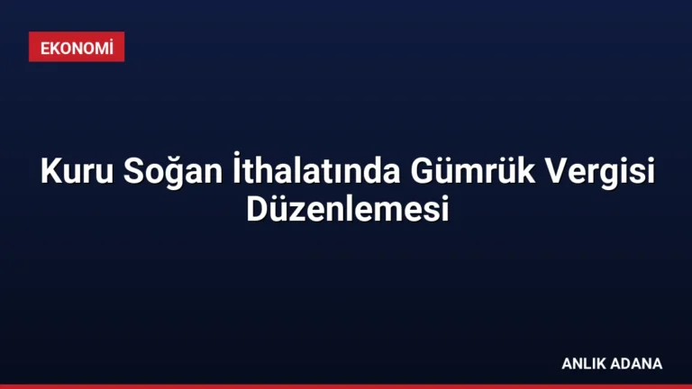 Kuru Soğan İthalatında Gümrük Vergisi Düzenlemesi