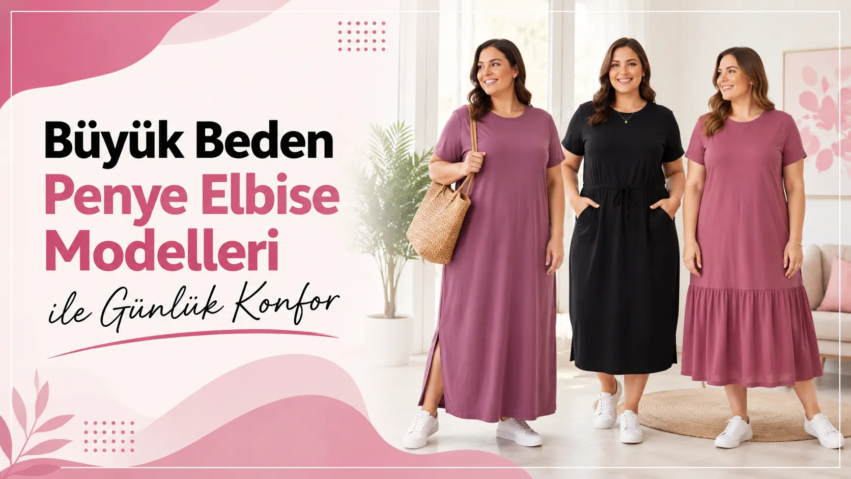 Büyük Beden Penye Elbise Modelleri ile Günlük Konfor