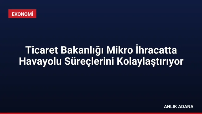 Ticaret Bakanlığı Mikro İhracatta Havayolu Süreçlerini Kolaylaştırıyor