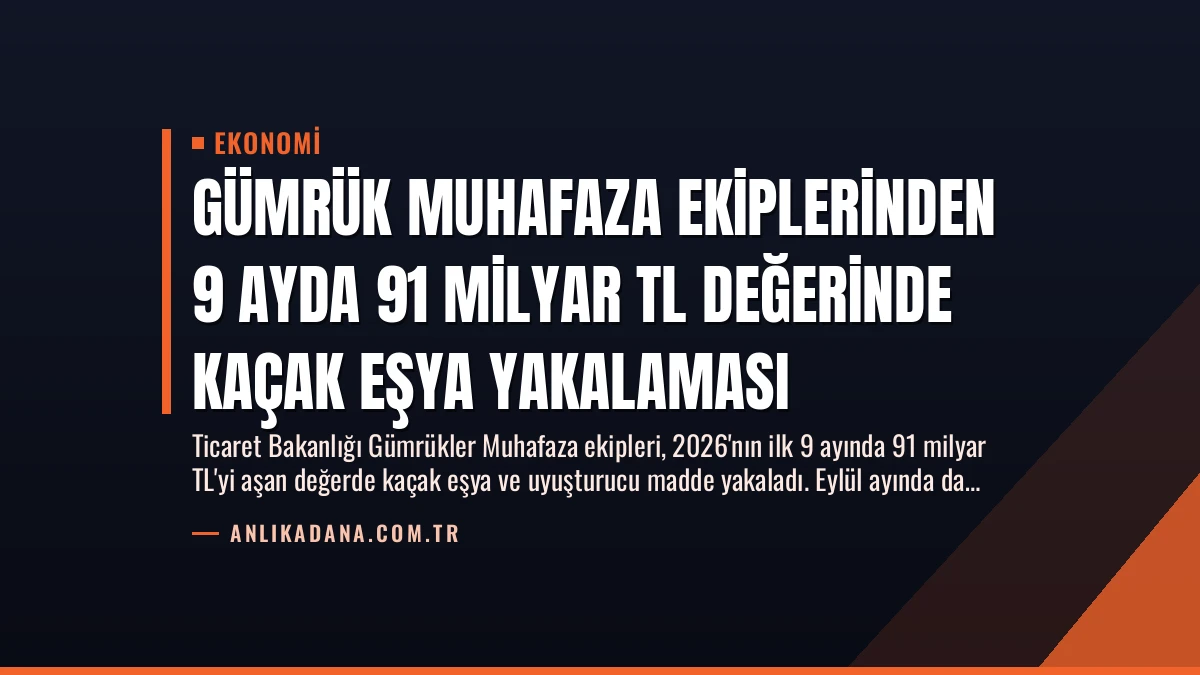 Gümrük Muhafaza Ekiplerinden 9 Ayda 91 Milyar TL Değerinde Kaçak Eşya Yakalaması