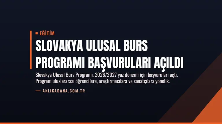 Slovakya Ulusal Burs Programı Başvuruları Açıldı